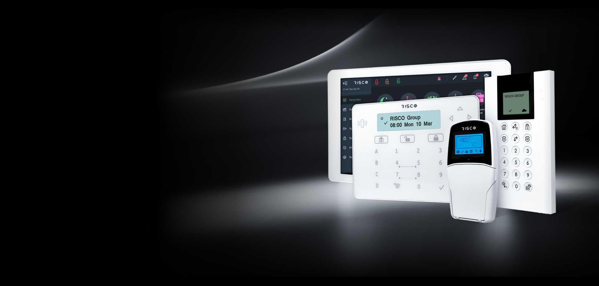 Bàn phím RISCO ELEGENT – Chính hãng Israel lắp đặt trên tường văn phòng