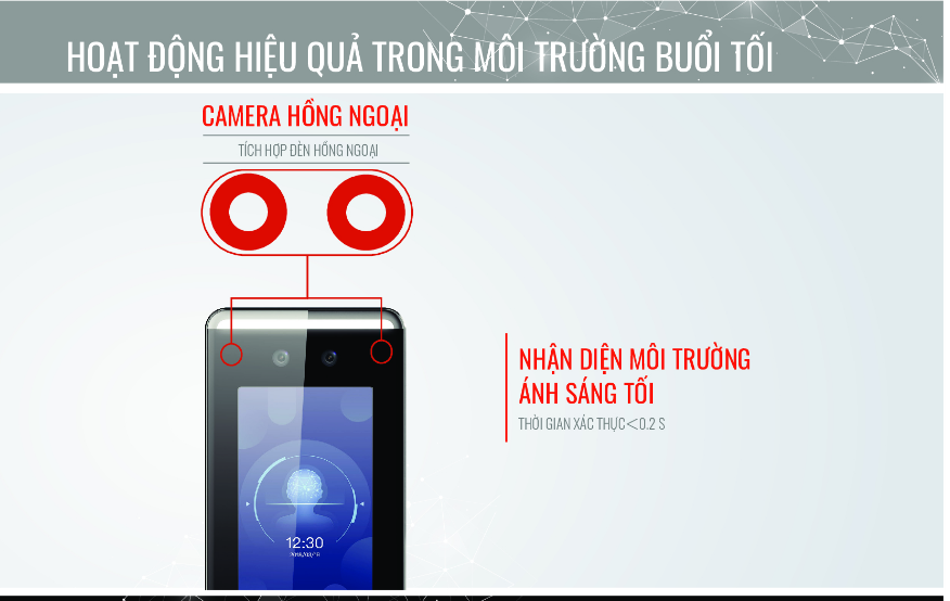 Máy chấm công khuôn mặt Hikvision DS-K1T341CMF hỗ trợ nhận diện khuôn mặt siêu nhanh chỉ trong 0.2 giây, kết hợp xác thực bằng thẻ và mật khẩu, giúp doanh nghiệp kiểm soát ra vào hiệu quả, giảm thiểu gian lận, tăng cường an ninh