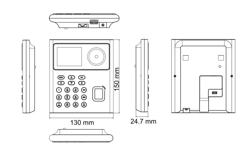 Màn hình LCD 2.4 inch của máy chấm công Hikvision DS-K1T320MFWX

