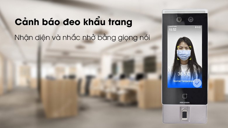 "Thiết bị chấm công Hikvision DS-K1T671MF với công nghệ nhận diện khuôn mặt 3D."