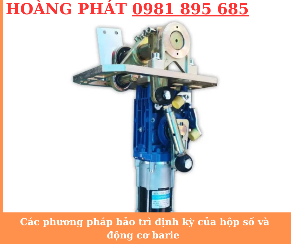 Cận cảnh hộp số barie điều khiển chuyển động thanh chắn

