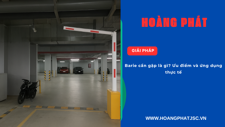 Mô hình barie cần gập trong bãi giữ xe thông minh