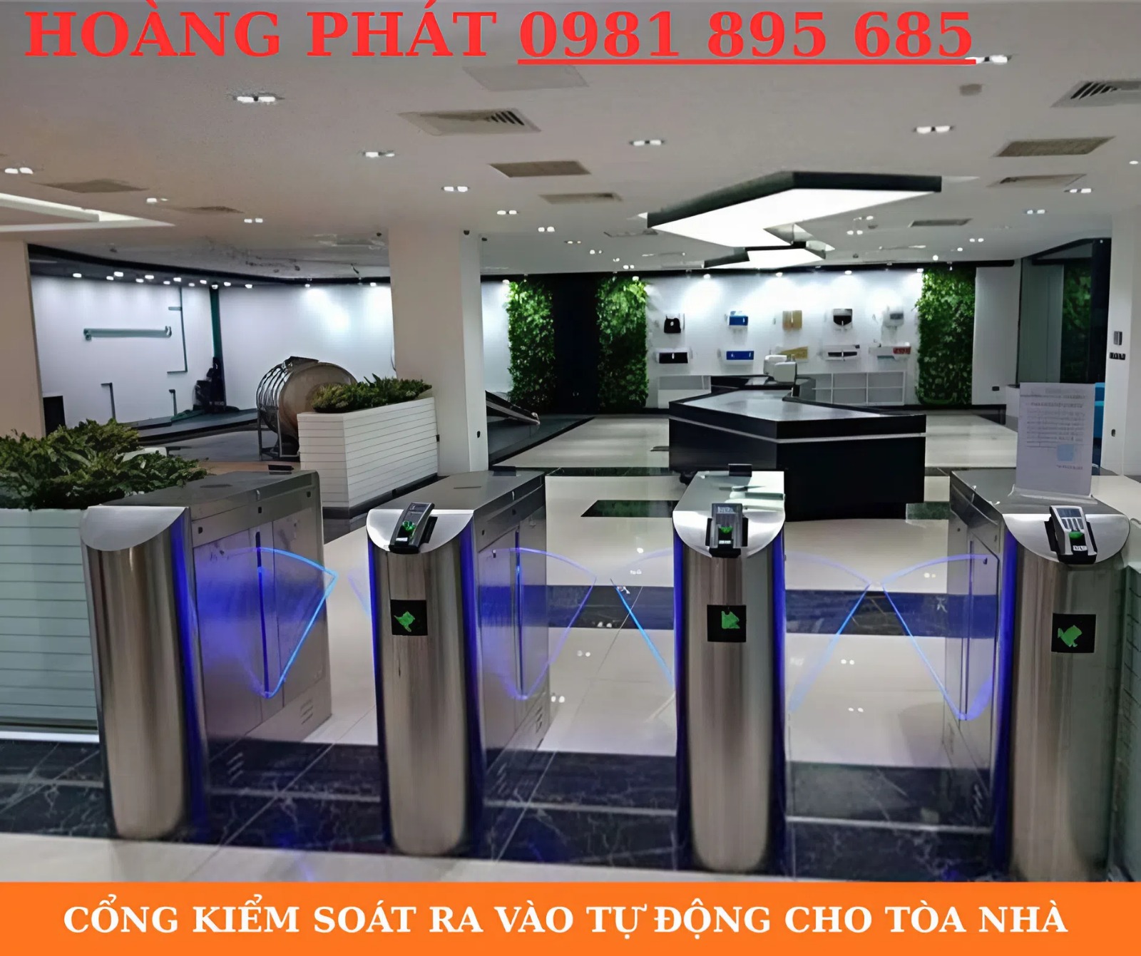 Lắp đặt cổng kiểm soát an ninh tự động tại tòa nhà hiện đại