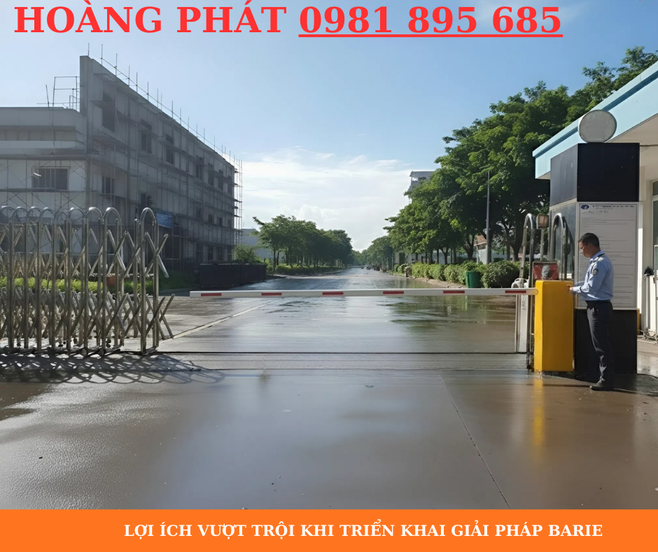 Barie tự động kiểm soát phương tiện tại khu công nghiệp