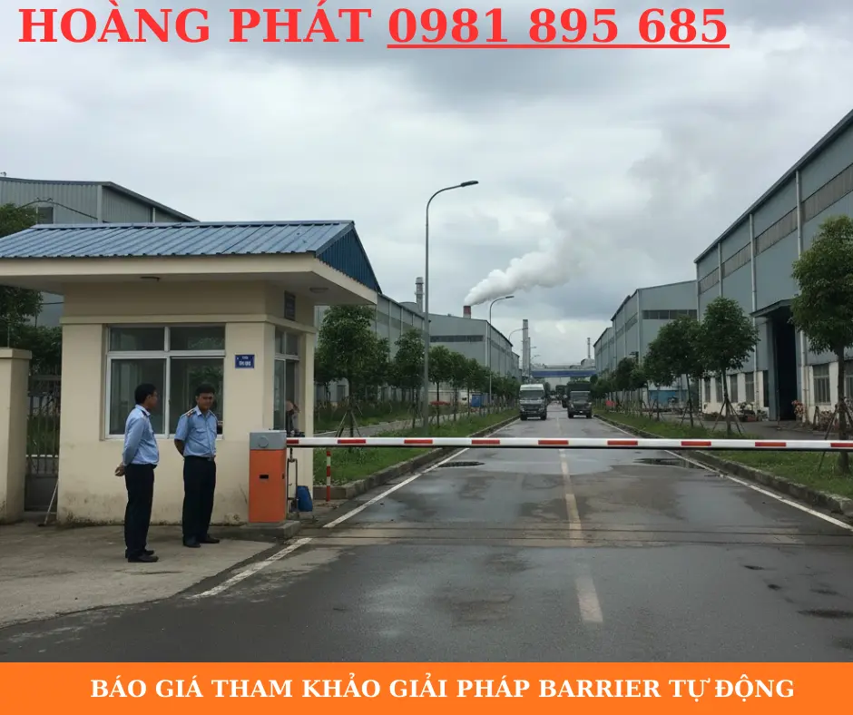 Hệ thống cổng barrier thông minh lắp đặt tại nhà máy và khu công nghiệp