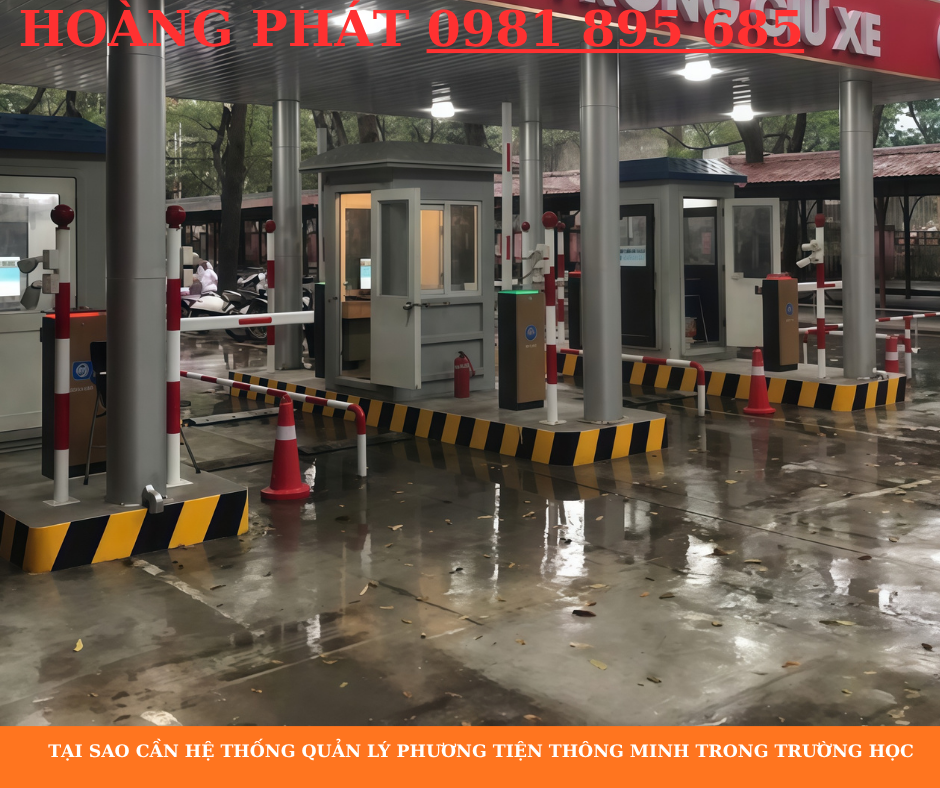 Camera nhận diện biển số tại cổng trường