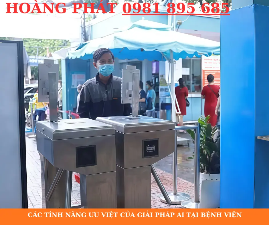 Thiết bị đo thân nhiệt nhận diện khuôn mặt kiểm soát ra vào bệnh viện
