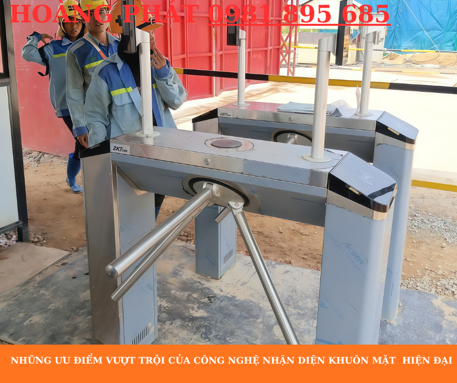 Máy chấm công khuôn mặt tại công trường xây dựng