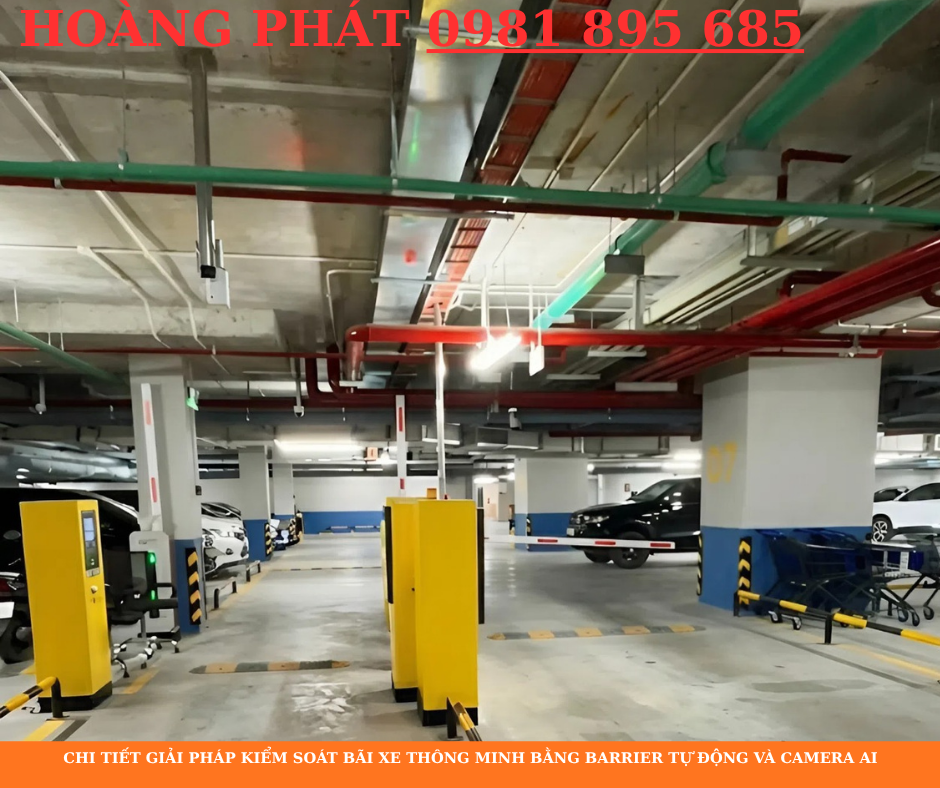 Hệ thống barrier tự động kết hợp camera AI quản lý xe ra vào trung tâm thương mại