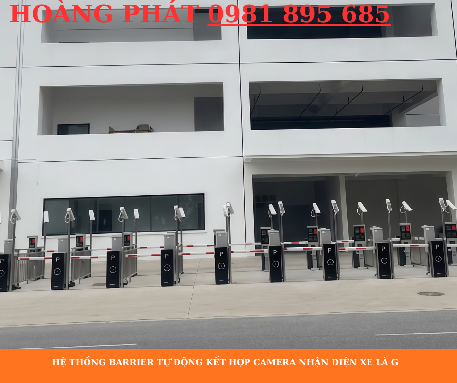Barrier tự động kết hợp camera nhận diện xe tại cổng nhà máy