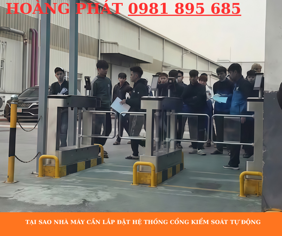 Hệ thống cổng tự động kiểm soát công nhân ra vào nhà máy