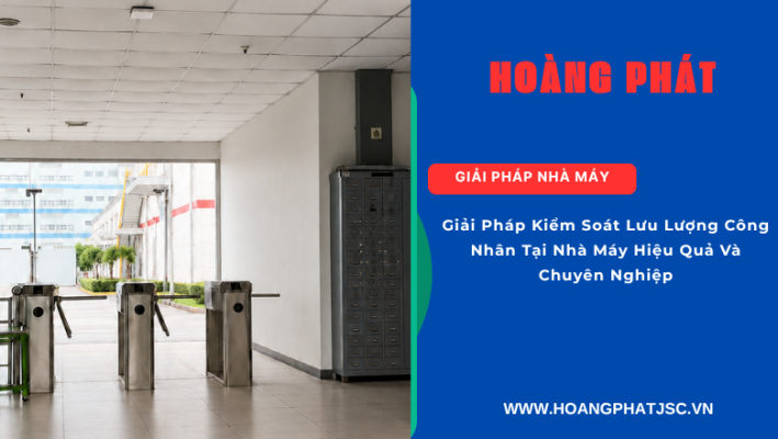 Cổng xoay kiểm soát công nhân kết hợp máy chấm công thông minh.