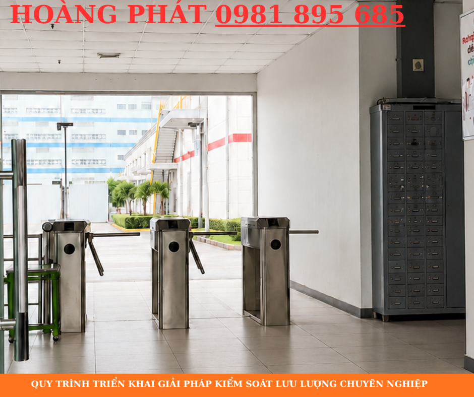 Giải pháp kiểm soát ra vào giúp quản lý lưu lượng công nhân hiệu quả.