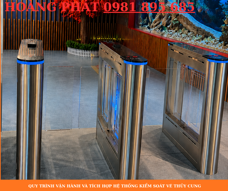 Giải pháp soát vé điện tử cho thủy cung với cổng kiểm soát thông minh, quản lý lưu lượng khách an toàn và hiệu quả.