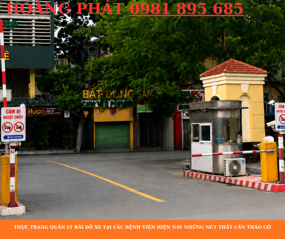 Giải pháp bãi đỗ xe thông minh cho bệnh viện sử dụng camera AI nhận diện biển số kết hợp barie tự động kiểm soát xe ra vào.