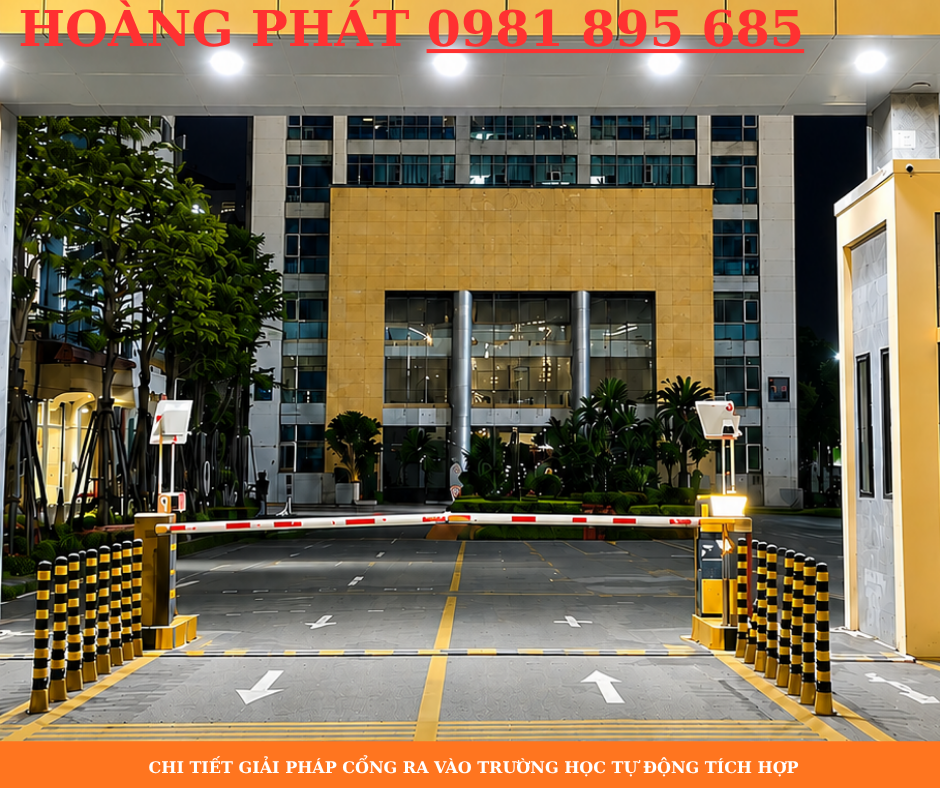 Hệ thống barrier tự động kiểm soát phương tiện tại trường học