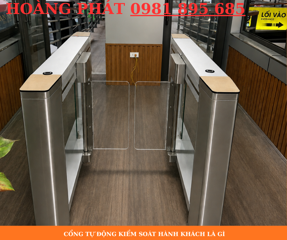Cổng tự động phân làn hành khách tại bến xe.