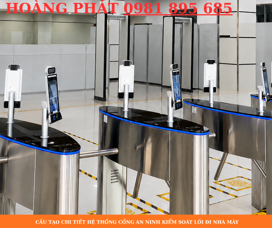 Hệ thống cổng an ninh nhà máy kiểm soát công nhân ra vào tự động