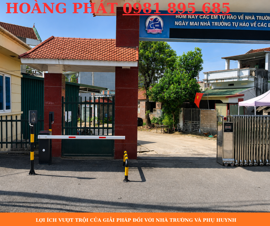 Cổng kiểm soát học sinh ra vào trường học bằng AI nhận diện khuôn mặt