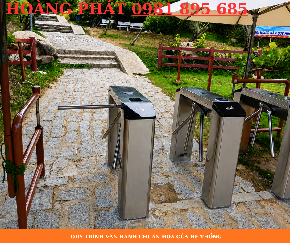 Cổng tripod kiểm soát kết hợp bán vé điện tử tự động nâng cao hiệu quả quản lý và tối ưu trải nghiệm khách tham quan.