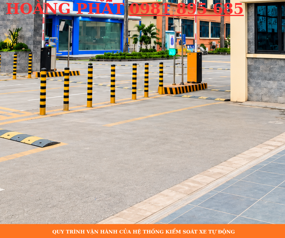 Barrier tự động kết hợp camera nhận diện biển số tại trường học