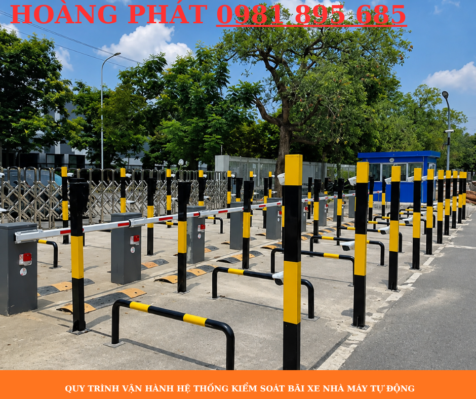 Giải pháp quản lý bãi xe nhà máy bằng barrier và camera AI
