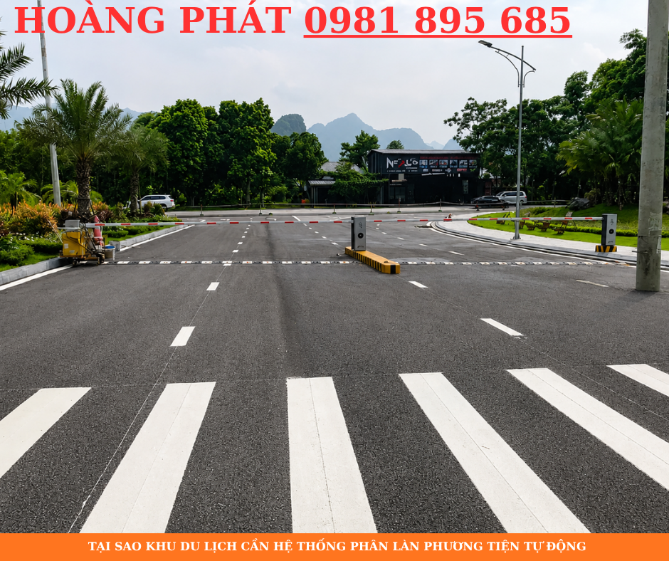 Hệ thống phân làn phương tiện tự động tại khu du lịch