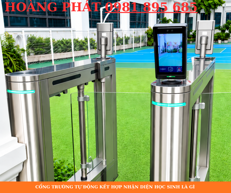 Cổng trường tự động kiểm soát học sinh ra vào