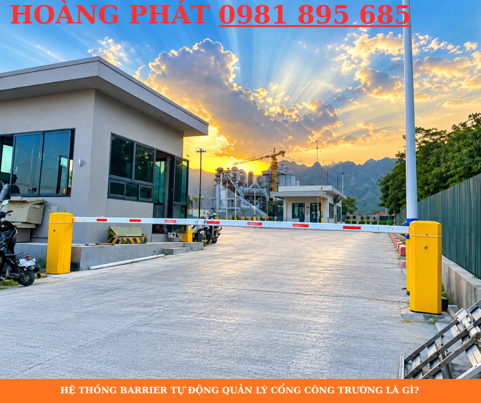 Hệ thống barrier tự động kiểm soát cổng ra vào công trường