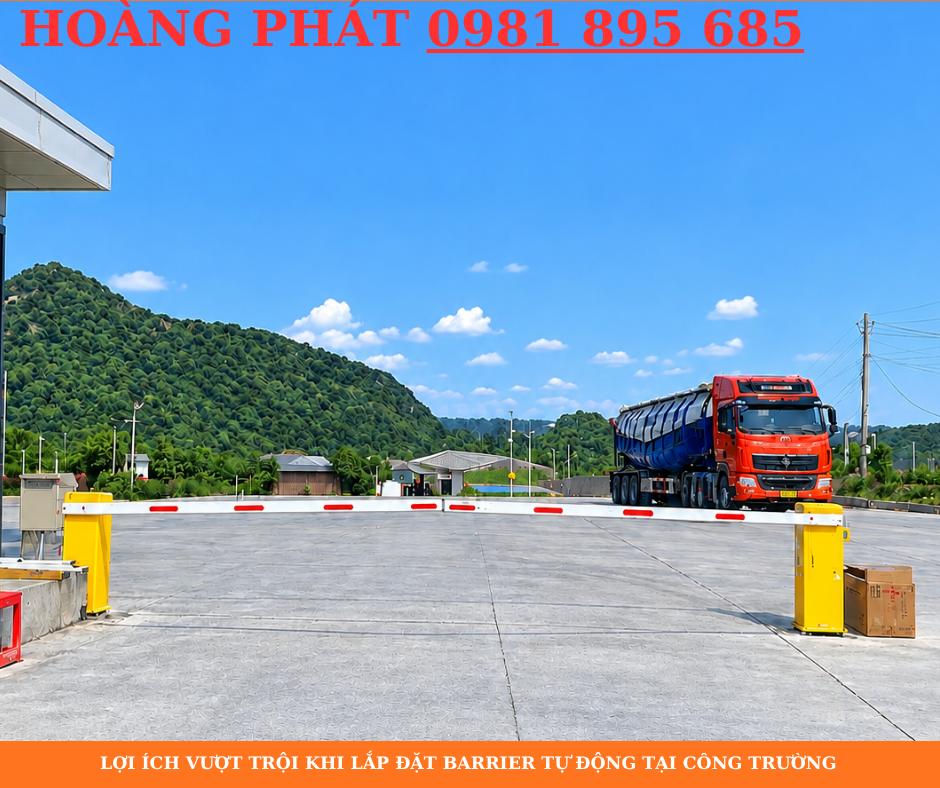 Barrier tự động kiểm soát phương tiện ra vào công trường xây dựng