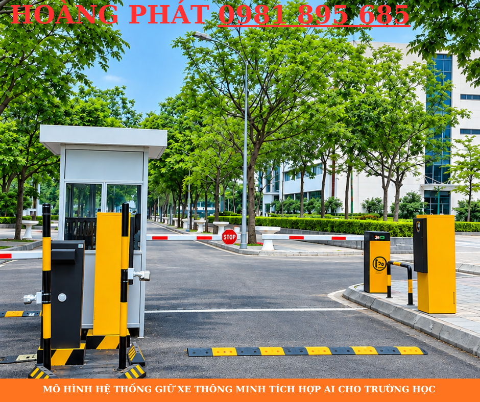 Hệ thống vé xe học sinh sinh viên kết hợp barrier tự động và camera AI