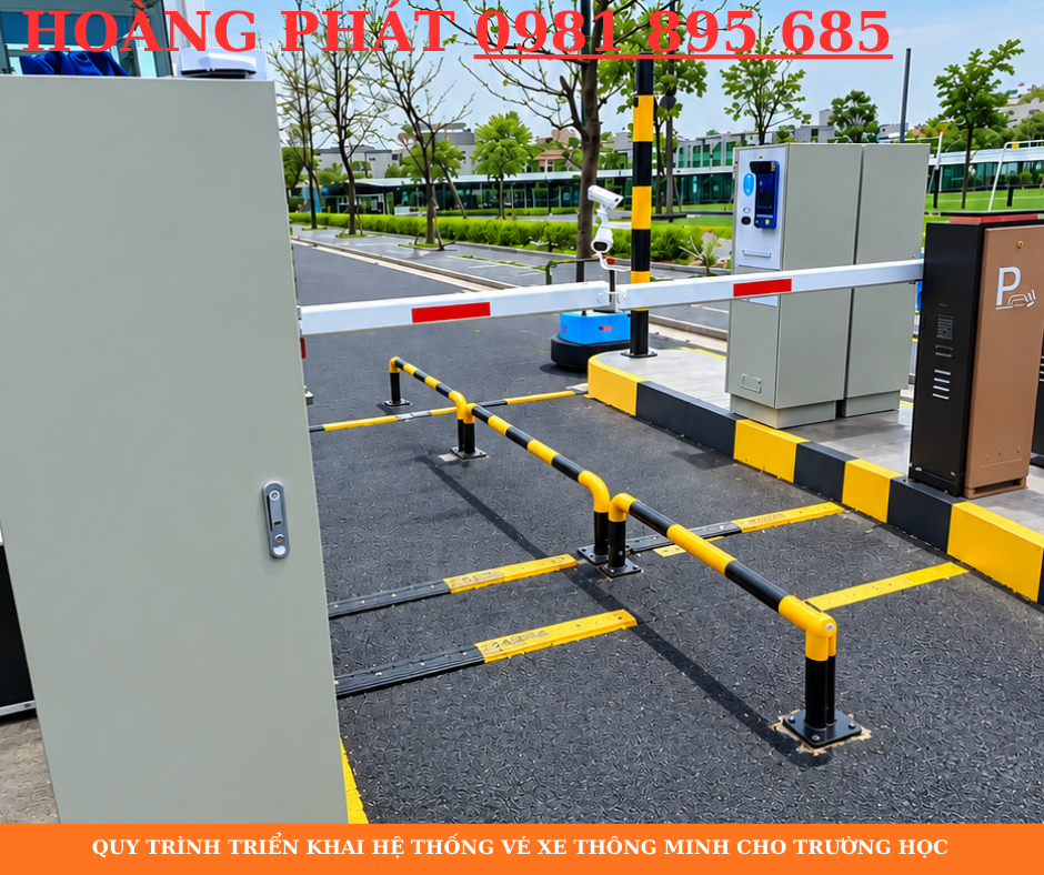 Hệ thống kiểm soát vé xe học sinh sinh viên bằng barrier tự động và camera AI