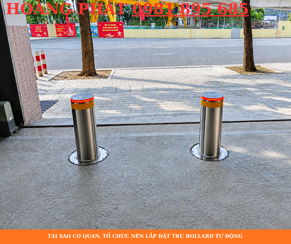 Giải pháp trụ Bollard tự động kiểm soát phương tiện ra vào cơ quan, tổ chức
