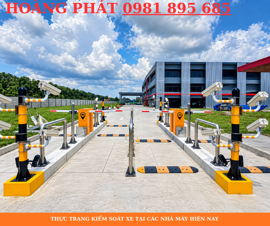Giải pháp kiểm soát làn xe nhà máy bằng barrier tự động và camera AI