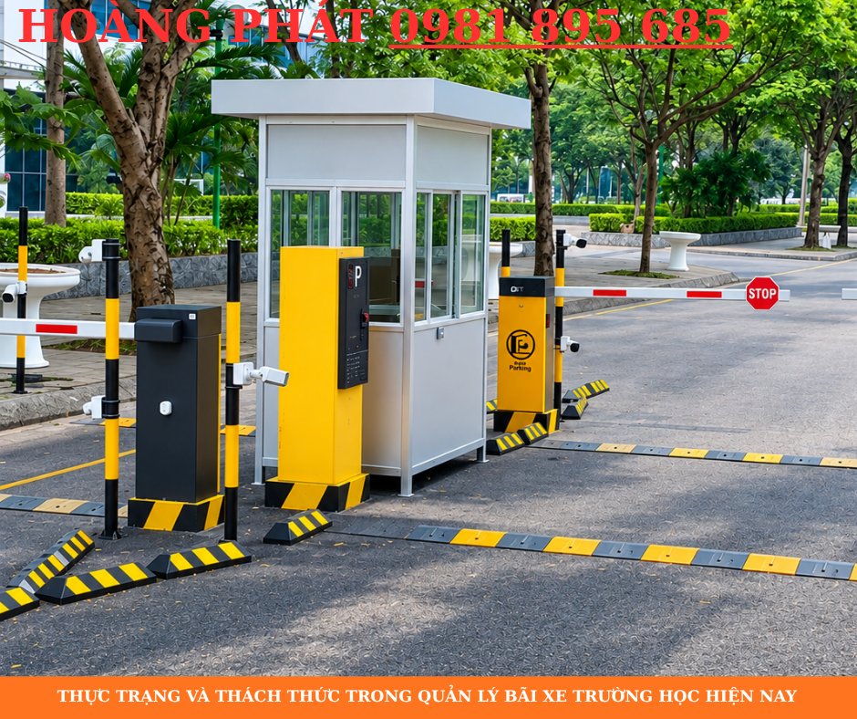 Giải pháp vé xe trường học ứng dụng barrier tự động và camera AI kiểm soát ra vào