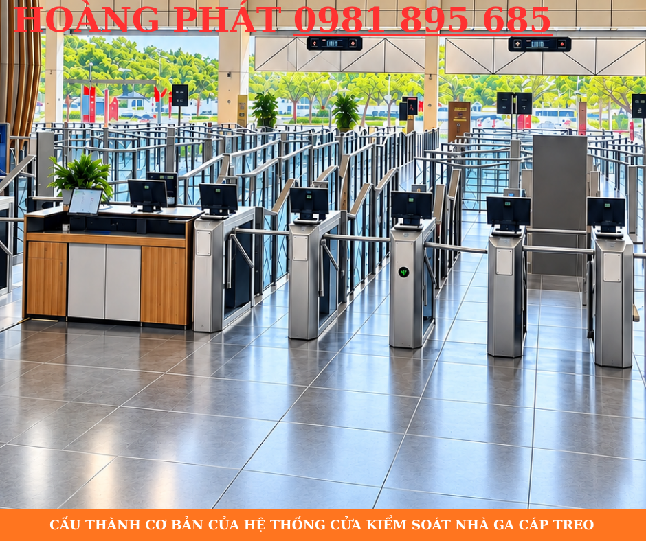 Hệ thống cửa kiểm soát tự động ra vào tích hợp vé điện tử tại nhà ga cáp treo