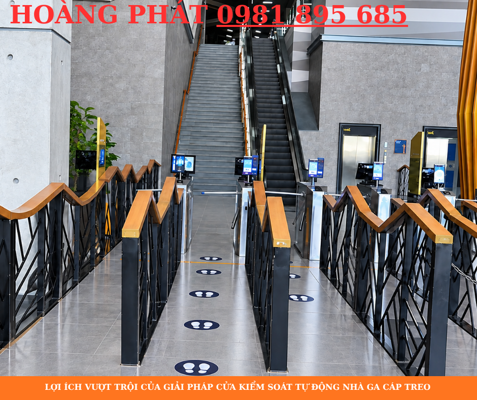 Cửa kiểm soát an ninh dành cho hành khách tại nhà ga cáp treo