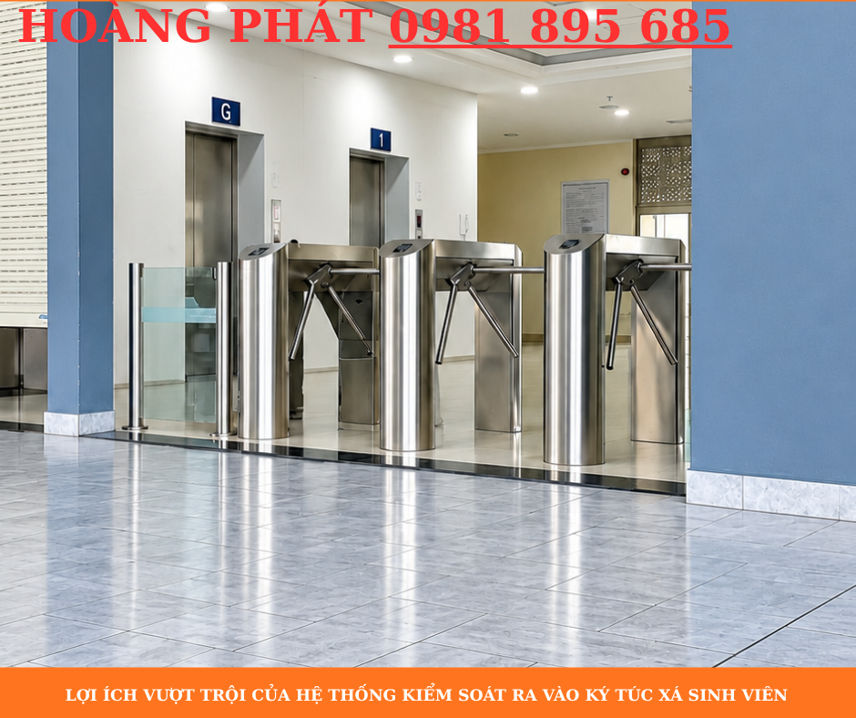 Cổng kiểm soát ra vào tự động giúp quản lý sinh viên tại ký túc xá