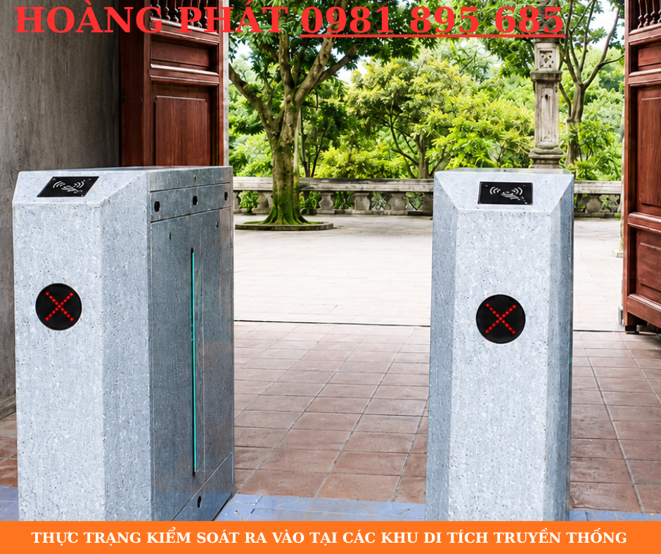 Cổng kiểm soát vé không chạm tự động tại khu di tích